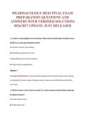 PHARMACOLOGY HESI FINAL EXAM&NewLine;PREPARATION QUESTIONS AND&NewLine;ANSWERS WITH VERIFIED SOLUTIONS&NewLine;2026&sol;2027 UPDATE&period; JUST RELEASED