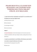 PHARM HESI EXAM Bundle &vert; Update Questions with complete and Verified solutions&period;