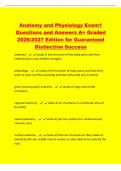 Anatomy and Physiology Exam1&NewLine;Questions and Answers A&plus; Graded&NewLine;2026&sol;2027 Edition for Guaranteed&NewLine;Distinction Success&NewLine;anatomy - study of the structure of the body parts and their&NewLine;relationship to one another &lpar;images&rpar;&NewLine;physiology - study of
