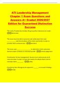 ATI Leadership Management&NewLine;Chapter 1 Exam Questions and&NewLine;Answers A&plus; Graded 2026&sol;2027&NewLine;Edition for Guaranteed Distinction&NewLine;Success&NewLine;This style of leadership includes the group when decisions are made -&NewLine;democratic&NewLine;The nurse must be able to perceive and un