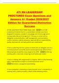 ATI RN LEADERSHIP&NewLine;PROCTORED Exam Questions and&NewLine;Answers A&plus; Graded 2026&sol;2027&NewLine;Edition for Guaranteed Distinction&NewLine;Success&NewLine;ATI RN LEADERSHIP PROCTORED EXAM 2026 -The ATI RN&NewLine;Leadership Proctored Exam is a standardized nursing assessment&NewLine;designed to evalu