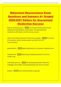 Behavioral Neuroscience Exam&NewLine;Questions and Answers A&plus; Graded&NewLine;2026&sol;2027 Edition for Guaranteed&NewLine;Distinction Success&NewLine;Behavioral Neuroscience -The modern interdisciplinary field&NewLine;studying the physiological&comma; evolutionary&comma; and developmental&NewLine;mechanisms of b