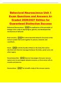 Behavioral Neuroscience Unit 1&NewLine;Exam Questions and Answers A&plus;&NewLine;Graded 2026&sol;2027 Edition for&NewLine;Guaranteed Distinction Success&NewLine;Behavioral Neuroscience -The application of the principles of&NewLine;biology to the study of physiological&comma; genetic&comma; and developmental&NewLine;