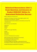 Behavioral Neuroscience &lpar;Unit 1&rpar;&NewLine;Exam Questions and Answers A&plus;&NewLine;Graded 2026&sol;2027 Edition for&NewLine;Guaranteed Distinction Success&NewLine;What is behavioral neuroscience&quest;&NewLine;application of biology to behavior &lpar;physiological&comma; genetic&comma; and&NewLine;development mechanisms&rpar;&comma; anal