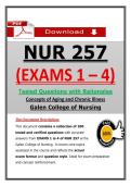 NUR 257 Exams 1&ndash;4 &lpar;Latest 2026&sol;2027&rpar; Galen Concepts of Aging & Chronic Illness &ndash; Actual Questions & Answers &lpar;A&plus; Graded&rpar; &vert; Updated PDF