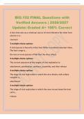 BIO&period;102 FINAL Questions with&NewLine;Verified Answers &vert; 2026&sol;2027&NewLine;Update&vert; Graded A&plus; 100&percnt; Correct&NewLine;A host that acts as a continual source of viral infections for other host&NewLine;species is a&period;&period;&period;&NewLine;reservoir&NewLine;3 multiple choice options&NewLine;A viral species is found to infec