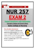 NUR 257 Exam 2 &lpar;Latest 2026&sol;2027&rpar; Galen Concepts of Aging & Chronic Illness &ndash; Actual Questions & Answers &lpar;A&plus; Graded&rpar; &vert; Updated PDF