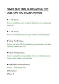 PRIVATE PILOT FINAL EXAM B ACTUAL TEST&NewLine;QUESTIONS AND SOLVED ANSWERS