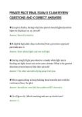PRIVATE PILOT FINAL EXAM B EXAM REVIEW&NewLine;QUESTIONS AND CORRECT ANSWERS