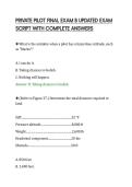 PRIVATE PILOT FINAL EXAM B UPDATED EXAM&NewLine;SCRIPT WITH COMPLETE ANSWERS&NewLine;