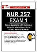 Galen NUR 257 Exam 1 &ndash; Geriatric NCLEX Questions &lpar;2026&sol;2027&rpar; Study Guide&comma; 100&percnt; Guarantee Pass