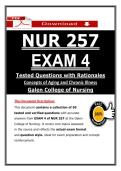 Galen NUR 257 Exam 4 &ndash; Geriatric NCLEX Questions &lpar;2026&sol;2027&rpar; Study Guide&comma; 100&percnt; Guarantee Pass