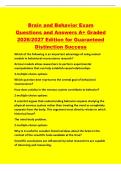 Behavioral Neuroscience &lpar;Unit 1&rpar; Exam Questions and Answers A&plus; Graded 2026&sol;2027 Edition for Guaranteed Distinction Success What is behavioral neuroscience&quest; application of biology to behavior &lpar;physiological&comma; genetic&comma; and development mechanisms&rpar;&comma; anal