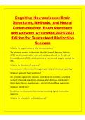Cognitive Neuroscience&colon; Brain&NewLine;Structures&comma; Methods&comma; and Neural&NewLine;Communication Exam Questions&NewLine;and Answers A&plus; Graded 2026&sol;2027&NewLine;Edition for Guaranteed Distinction&NewLine;Success&NewLine;What is the organization of the nervous system&quest;&NewLine;The nervous system is organized in