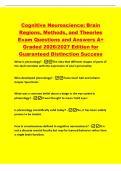Cognitive Neuroscience&colon; Brain&NewLine;Regions&comma; Methods&comma; and Theories&NewLine;Exam Questions and Answers A&plus;&NewLine;Graded 2026&sol;2027 Edition for&NewLine;Guaranteed Distinction Success&NewLine;What is phrenology&quest; -The idea that different shapes of parts of&NewLine;the skull correlate with the expre