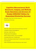 Cognitive Neuroscience&colon; Brain&NewLine;Structures&comma; Imaging&comma; and Methods&NewLine;Exam Questions and Answers A&plus;&NewLine;Graded 2026&sol;2027 Edition for&NewLine;Guaranteed Distinction Success&NewLine;What does 'rostral' refer to in brain anatomy&quest;&NewLine;The front part of the brain&period;