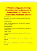 CP2 Immunology and Serology&NewLine;Exam Questions and Answers A&plus;&NewLine;Graded 2026&sol;2027 Edition for&NewLine;Guaranteed Distinction Success&NewLine;Innate Immunity&NewLine;Non-specific&comma; passive immune system formed before exposure to&NewLine;foreign invaders&period;&NewLine;Acquired Immunity&NewLine;Specific immune