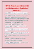 ~ECG~ Exam questions with verified answers Graded A&plus; 2026&sol;2027 Diastole - The relaxation of the chambers of the heart during which blood enters the heart from the vascular system and the lungs Systole - The contraction of the heart Willem Eithoven -