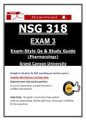 NSG 318 Exam 3 &ndash; Grand Canyon University Pharmacology &lpar;2026&sol;2027&rpar; NCLEX Questions & Answers to Pass the Exam &lpar;100&percnt; Graded&rpar;