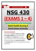 NSG 430 Exams 1&ndash;4 &ndash; Adult Health Nursing II &vert; GCU &lpar;Latest 2026&sol;2027&rpar; Actual Questions & Answers &lpar;A&plus; Graded&rpar; &vert; Updated PDF