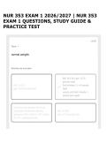NUR 353 PACKAGE DEAL 2026&sol;2027 &vert; NUR 353 EXAMS&comma; STUDY GUIDES & PRACTICE QUESTIONS BUNDLE