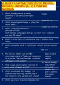 ELSEVIER ADAPTIVE QUIZZES FOR MEDICAL-SURGICAL NURSING &lpar;AH 3&rpar; & VERIFIED ANSWERS