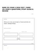 NURS 251 EXAM 4 2026&sol;2027 &vert; NURS 251 EXAM 4 QUESTIONS&comma; STUDY GUIDE & REVIEW