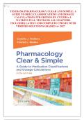Test Bank for Pharmacology Clear and Simple&colon; A Guide to Drug Classifications and Dosage Calculations&comma; 5th Edition by Cynthia J&period; Watkins & Charlet L&period; Blades &vert; Chapters 1&ndash;21 &vert; Complete Questions & Answers &vert; 2027&NewLine;