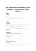 HCR 240 Pathophysiology Midterm review&NewLine;&lpar;Modules 1 - 3&rpar; Questions and Correct&NewLine;Answers
