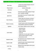TAMU BIO 111 Exam 1 Test Questions and Answers Rated A