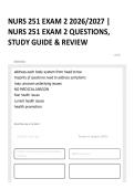 NURS 251 EXAM 2 2026&sol;2027 &vert; NURS 251 EXAM 2 QUESTIONS&comma; STUDY GUIDE & REVIEW