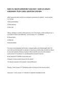 NURS 251 HEALTH ASSESSMENT 2026&sol;2027 &vert; NURS 251 HEALTH ASSESSMENT STUDY GUIDE&comma; QUESTIONS & REVIEW
