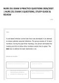 NURS 251 EXAM 3 PRACTICE QUESTIONS 2026&sol;2027 &vert; NURS 251 EXAM 3 QUESTIONS&comma; STUDY GUIDE & REVIEW