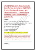 WGU D487 Objective Assessment &lpar;OA&rpar; Exam Nursing Competency 2026&sol;2027 &vert; Practice Questions & Answers with Detailed Rationales &vert; Comprehensive Exam Prep Guide Guaranteed Pass &lpar;GRADED A&plus;&rpar;