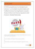 ATI RN Comprehensive Exit Retake Exam &NewLine;Versions 1&ndash;4 &vert; Complete Question Bank with &NewLine;Verified Answers &vert; Nursing Review 2025&sol;26&vert; &NewLine;Review & Next Gen Practice Questions with &NewLine;Answers&comma; Detailed Rationales 