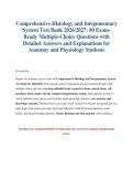 Histology & Integumentary System Test Bank 2026&sol;2027&NewLine;&NewLine;