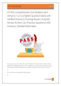 ATI RN Comprehensive Exit Retake Exam &NewLine;Versions 1&ndash;4 &vert; Complete Question Bank with &NewLine;Verified Answers &vert; Nursing Review 2025&sol;26&vert; &NewLine;Review & Next Gen Practice Questions with &NewLine;Answers&comma; Detailed Rationales 