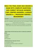 WGU C702 FINAL EXAM 2026 GRADED A &NewLine;EXAM WITH COMPLETE QUESTIONS &NewLine;AND CORRECT DETAILED ANSWERS &NewLine;&lpar;100&percnt; VERIFIED ANSWERS&rpar; &vert; ALREADY &NewLine;GRADED A&plus; &vert; PROFESSOR VERIFIED &vert; &NewLine;BRANDNEW&excl;&excl;&excl; 