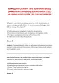 CLTM &lpar;CERTIFICATION IN LONG-TERM MONITORING&rpar; &NewLine;EXAMINATION COMPLETE QUESTIONS AND DETAILED &NewLine;SOLUTIONS LATEST UPDATE THIS YEAR JUST RELEASED
