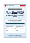 NR 446 Collaborative Healthcare Exam 1 Chamberlain University Prep 2026&sol;2027 Collaboration &plus; Leadership &plus; Delegation MCQs