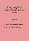 CrossFit Level 1 &lpar;CF-L1&rpar; Certification Exam &vert; Comprehensive Exam Review&comma; Practice Questions & Answers &vert; Study Guide & Exam Prep 2026&sol;2027&NewLine;