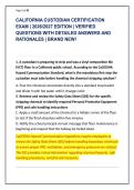 CALIFORNIA CUSTODIAN CERTIFICATION &NewLine;EXAM &vert; 2026&sol;2027 EDITION &vert; VERIFIED &NewLine;QUESTIONS WITH DETAILED ANSWERS AND &NewLine;RATIONALES &vert; BRAND NEW&excl;