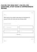CLN 251&sol;252 2026&sol;2027 &vert; CLN 251&sol;252 QUESTIONS&comma; STUDY GUIDE & COMPREHENSIVE REVIEW