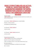 BASIC DYSRHYTHMIA-RELIAS ACTUAL &NewLine;EXAM ALL QUESTIONS AND WELL &NewLine;ELABORATED ANSWERS TOP RATED &NewLine;VERSION FOR ALREADY A&plus; GRADED &NewLine;HIGHLY RECOMMENDED &vert;NEW AND &NewLine;REVISED