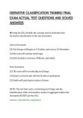 DERIVATIVE CLASSIFICATION TRAINING FINAL&NewLine;EXAM ACTUAL TEST QUESTIONS AND SOLVED&NewLine;ANSWERS