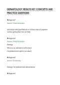 DERMATOLOGY RESULTS KEY CONCEPTS AND&NewLine;PRACTICE QUESTIONS