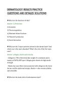 DERMATOLOGY RESULTS PRACTICE&NewLine;QUESTIONS AND DETAILED SOLUTIONS&NewLine;