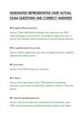 DESIGNATED REPRESENTATIVE OSSF ACTUAL&NewLine;EXAM QUESTIONS AND CORRECT ANSWERS