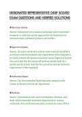 DESIGNATED REPRESENTATIVE OSSF SOLVED&NewLine;EXAM QUESTIONS AND VERIFIED SOLUTIONS&NewLine;