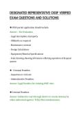 DESIGNATED REPRESENTATIVE OSSF VERIFIED&NewLine;EXAM QUESTIONS AND SOLUTIONS